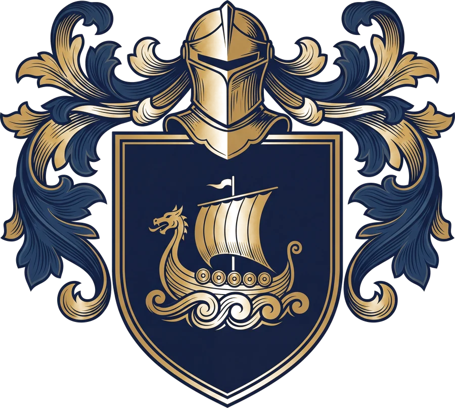 Example: the Murphy crest, a longship on the waves